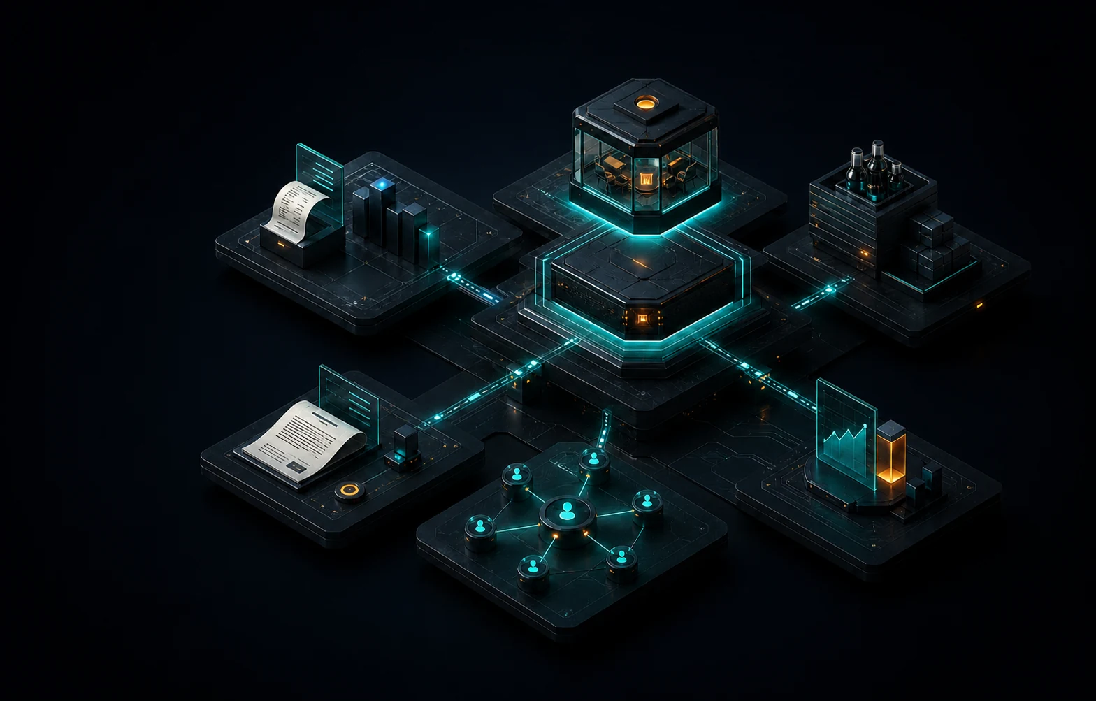 TajerGo intelligence screen showing branch performance side by side, with sales pace, margin movement and flagged anomalies grouped for owner review